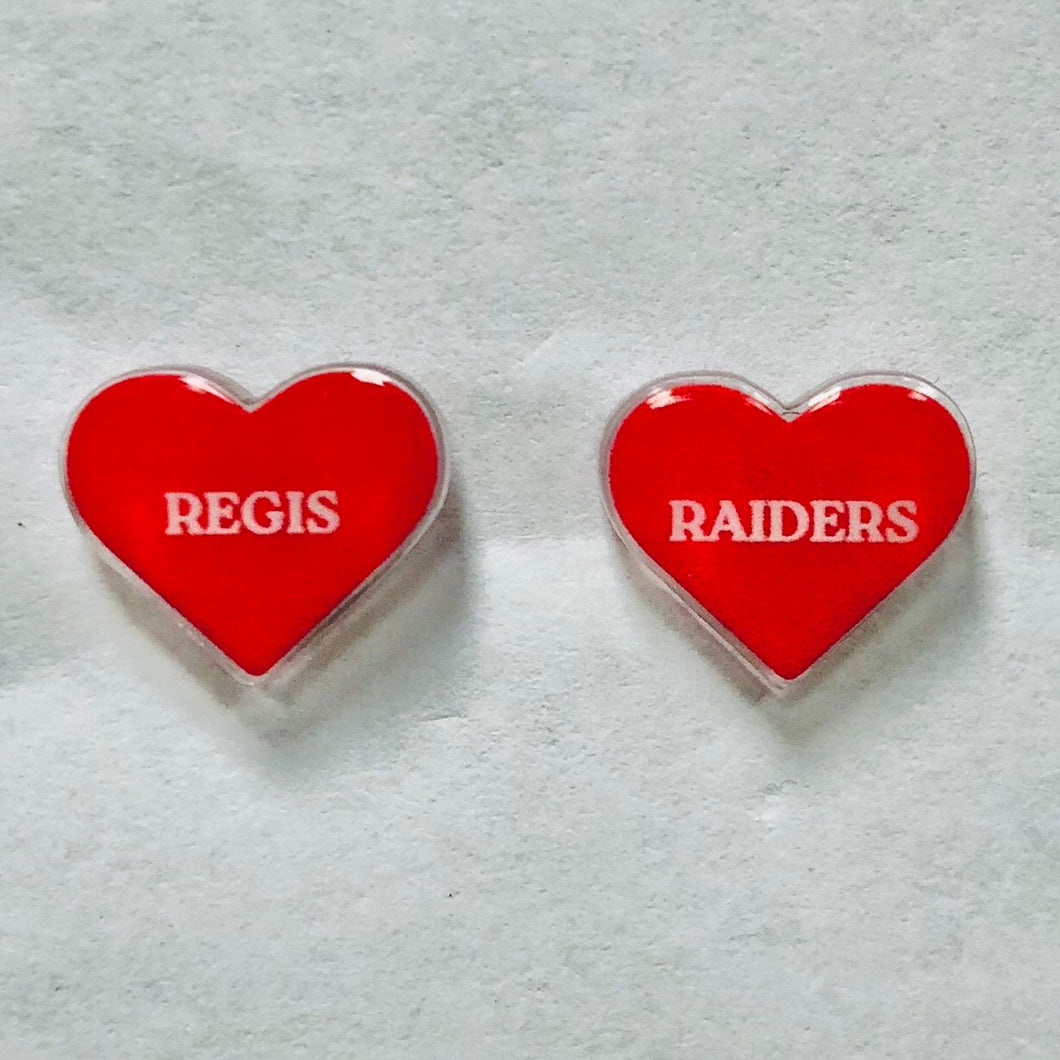 Red Heart Regis Raiders Earrings - Hypoallergenic