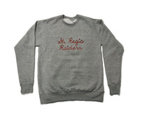 Load image into Gallery viewer, LADIES Fleece Crewneck Sweatshirt with Red Chain Stitched Embroidered Logo
