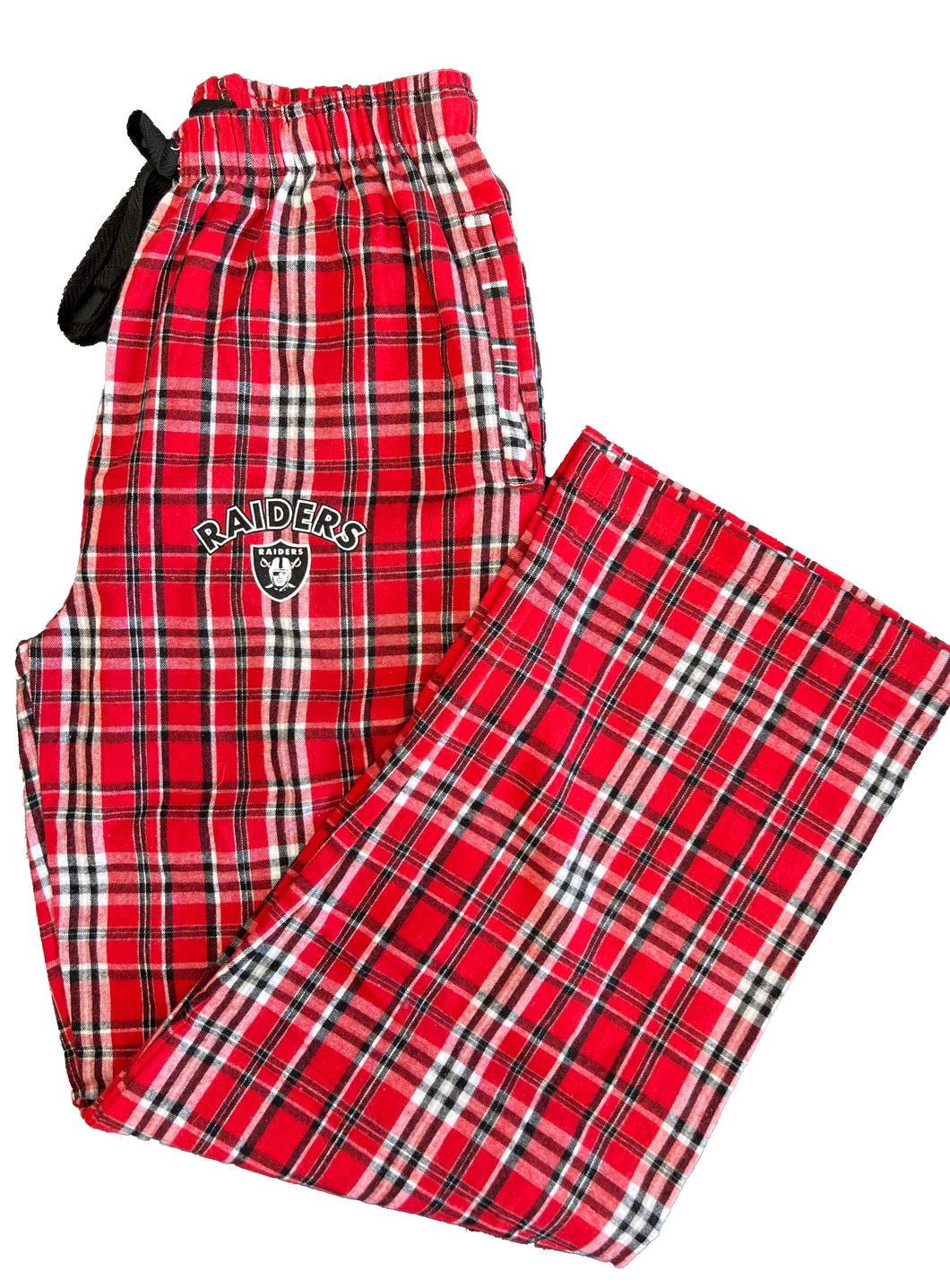 YOUTH Red Plaid Flannel Pants With Hip Logo