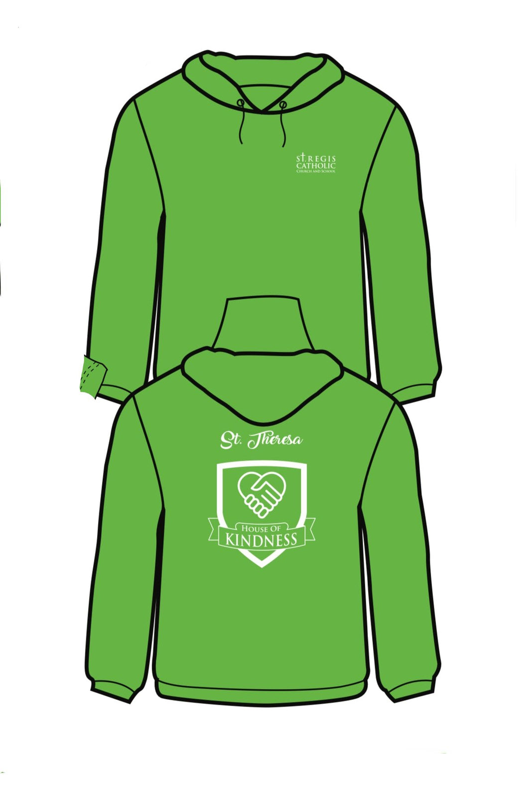 Adult House HOODIE - LIMEGREEN St. Theresa House of Kindness