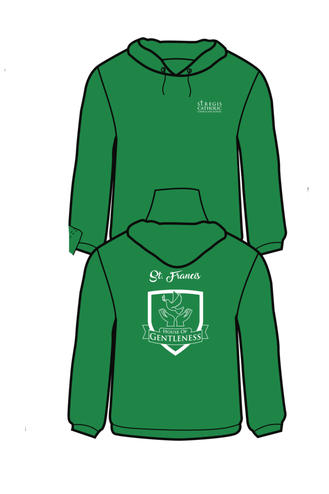 ADULT House HOODIE - KELLY GREEN St. Francis House of Gentleness