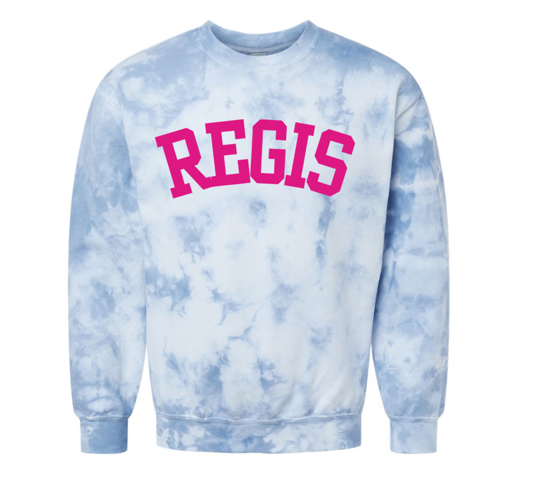 ADULT/UNISEX Sky Blue Tie-Dye Crewneck Sweatshirt