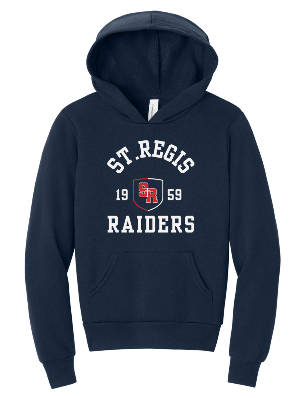 YOUTH Bella+Canvas Navy Hoodie with SR Shield Logo