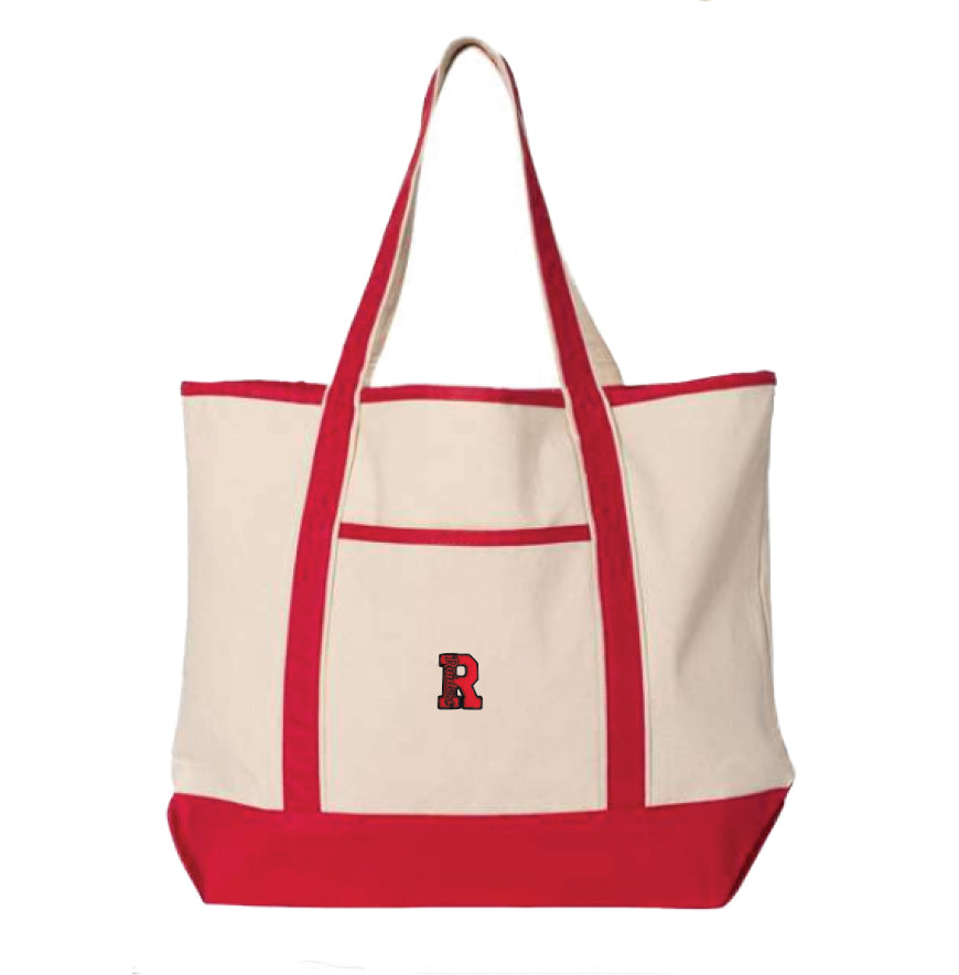 Large (35 L) Canvas Tote Bag with Chenille Patch