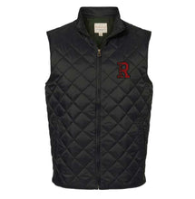 Load image into Gallery viewer, Mens Black Quilted Vest with Embroidered R Logo
