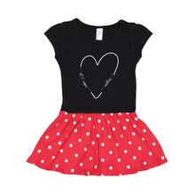 Load image into Gallery viewer, GIRLS (TODDLER) Polka Dot Dress With Regis Raiders Heart Logo
