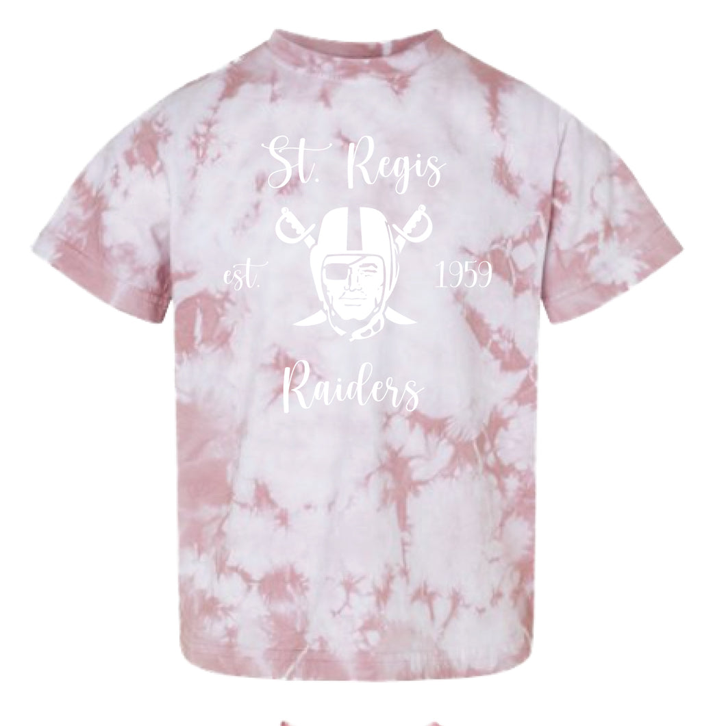 TODDLER Rose Tie-Dye T-shirt with Scripted Raiders Logo
