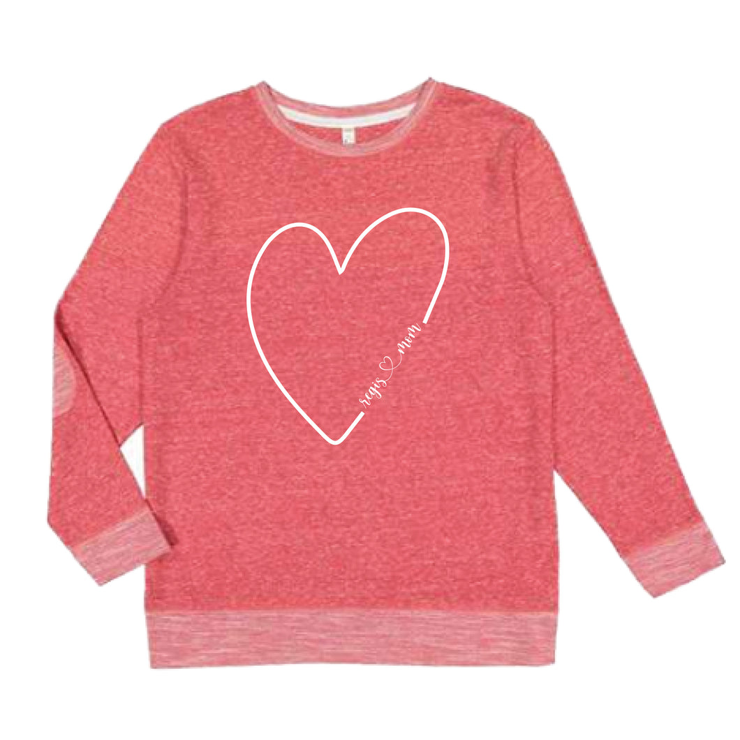 LADIES French Terry Pullover with Regis Mom Heart Logo