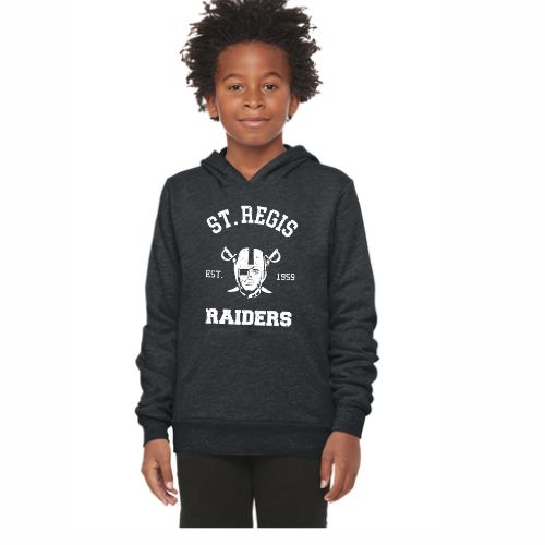 YOUTH Bella+Canvas Charcoal Grey Hoodie with Classic Raiders Logo