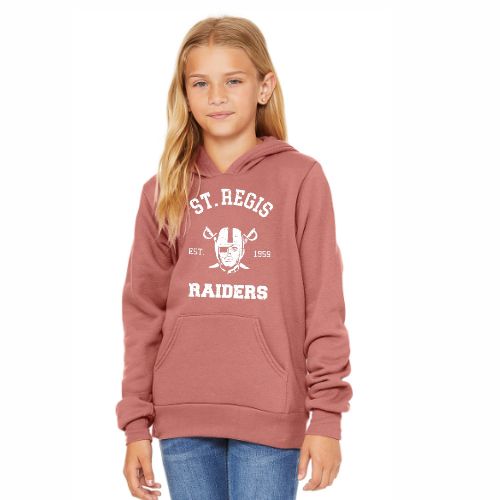YOUTH Bella+Canvas Mauve Hoodie with Classic Raider Logo