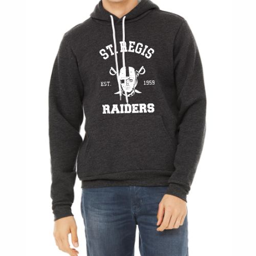 ADULT/UNISEX Bella+Canvas Charcoal Grey Hoodie with Classic Raider Logo