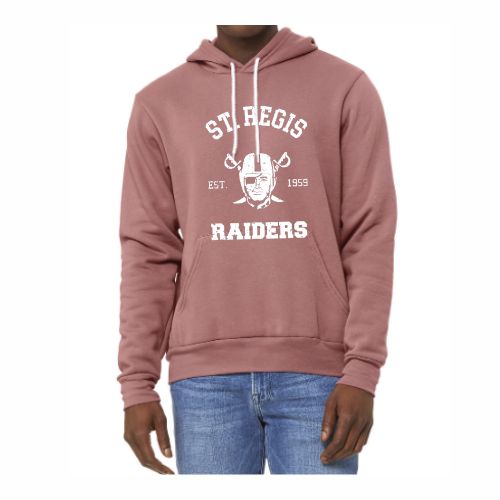 ADULT/UNISEX Bella+Canvas Nantucket Red Hoodie with Classic Raider Logo